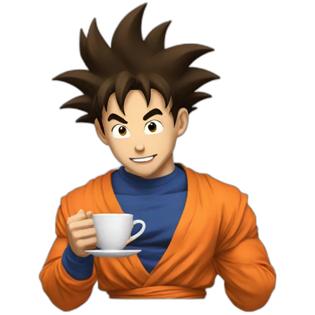 goku drinks coffee emoji