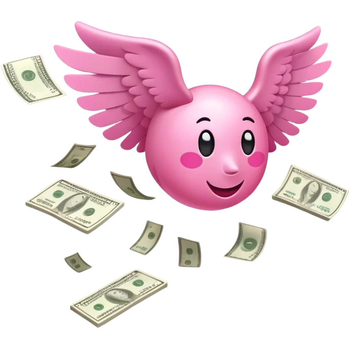 pink money flying  emoji