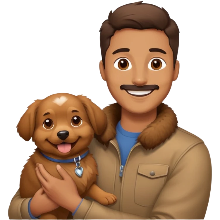 A man holding A dog emoji