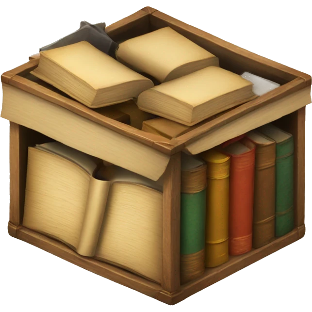 open box with old books inside  emoji