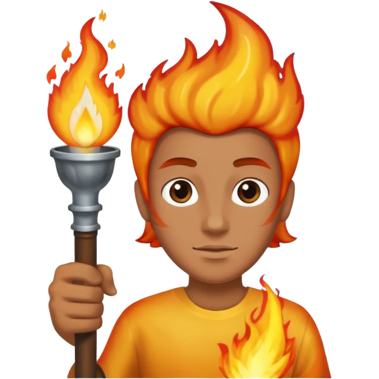 Person holding flaming torch emoji