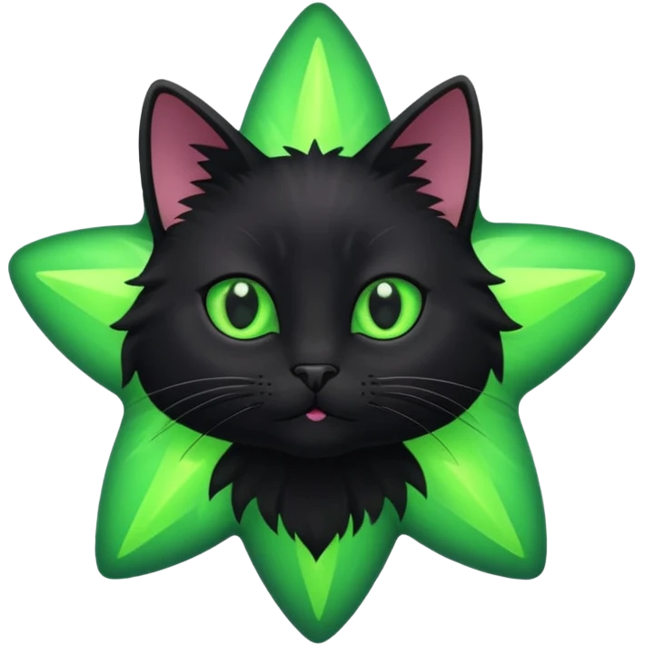 A black cat inside of a star ⭐️ 🐱 emoji