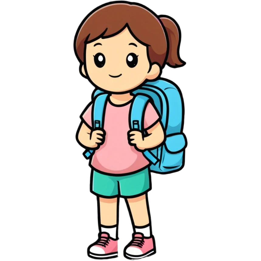 girl with backpack emoji