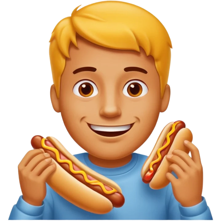 Guy eating hot dog emoji