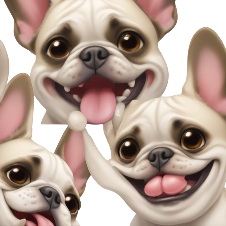 French bulldog blowing kisses emoji