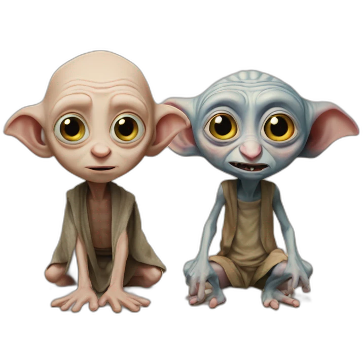 Dobby and gollum side to side emoji
