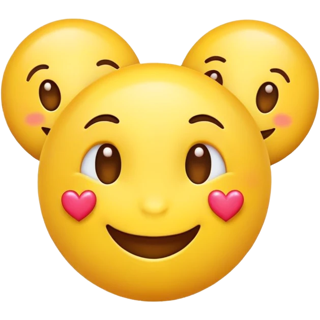 Smiling cute emoji with hearts emoji