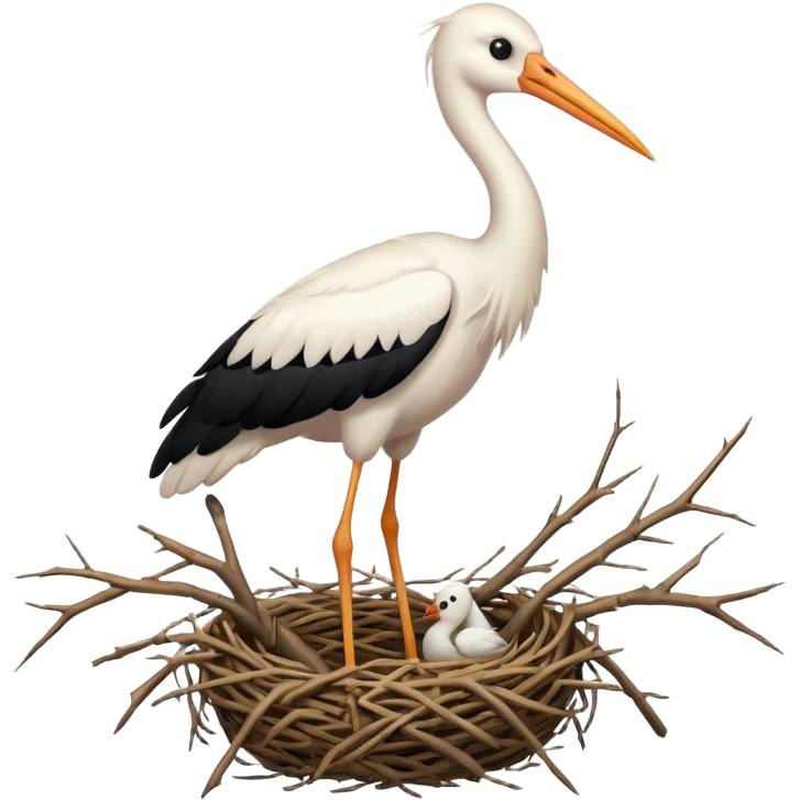 Птица аист  emoji