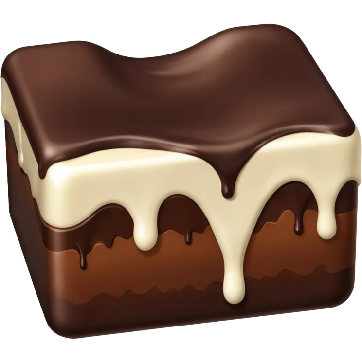 melted white and dark chocolate emoji