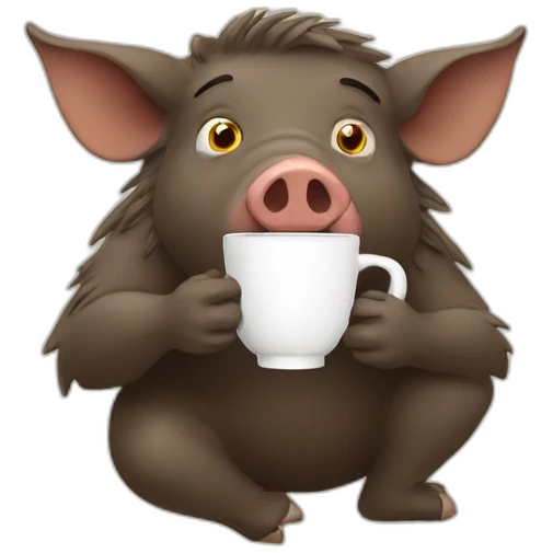 facefull boar drinking coffee 2 emoji