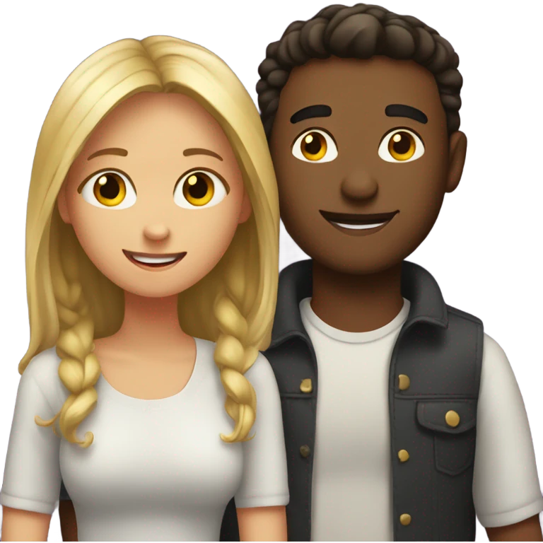 The girl and the guy love each other emoji