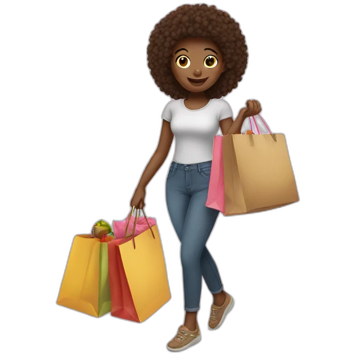 Girl with shopping bag  emoji
