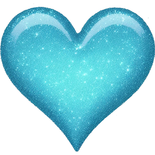Glitter light blue heart emoji