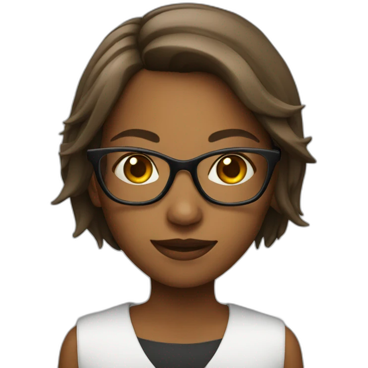 girl speaker with glasses emoji