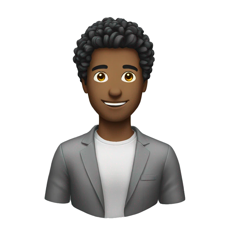 Man hair black atractivo emoji