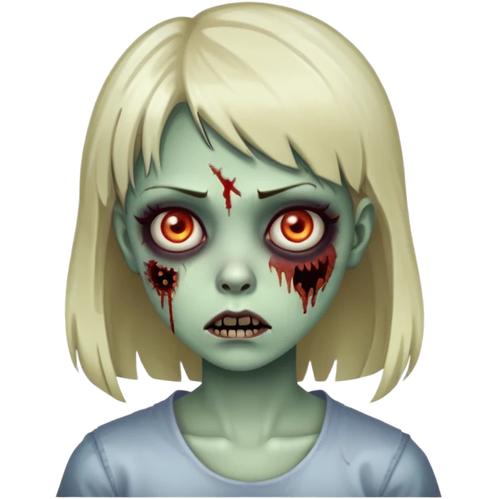 menina franja de lado zumbi  emoji