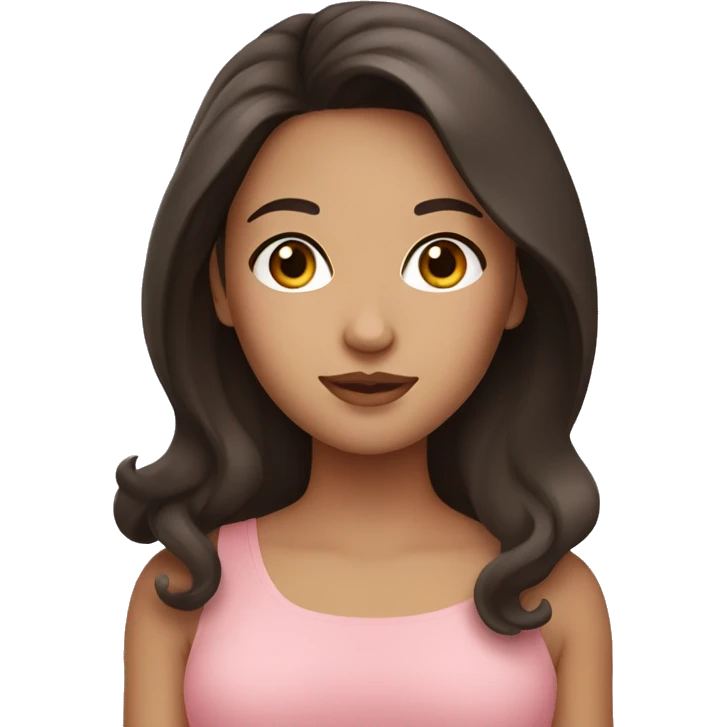 brunette girl with blush  emoji
