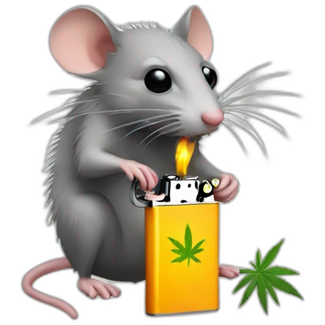 Cannabis rat stealing lighter emoji