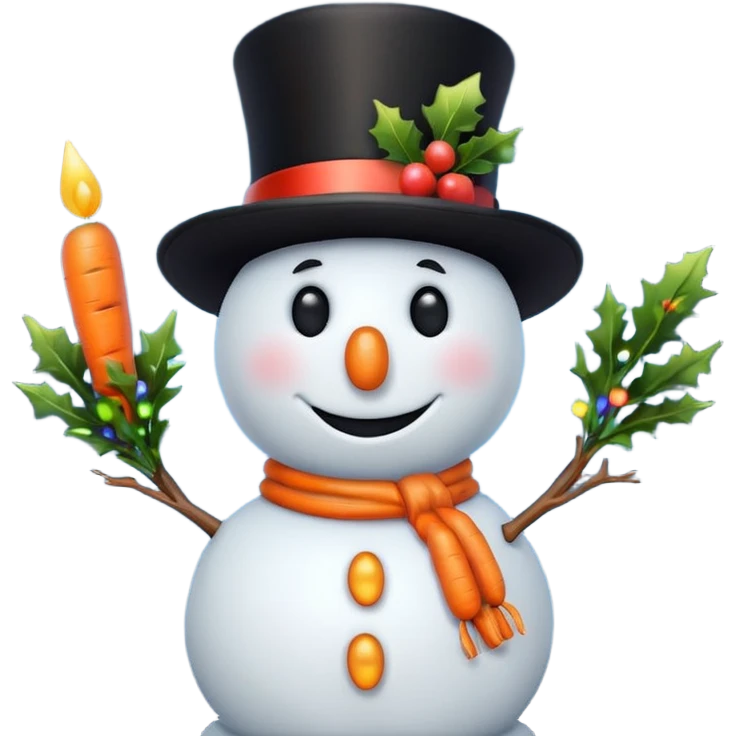 emoji snowman with christmas decor emoji