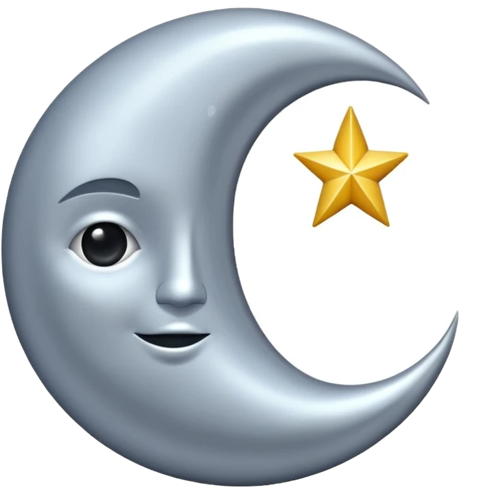 Letra (E) en una luna emoji