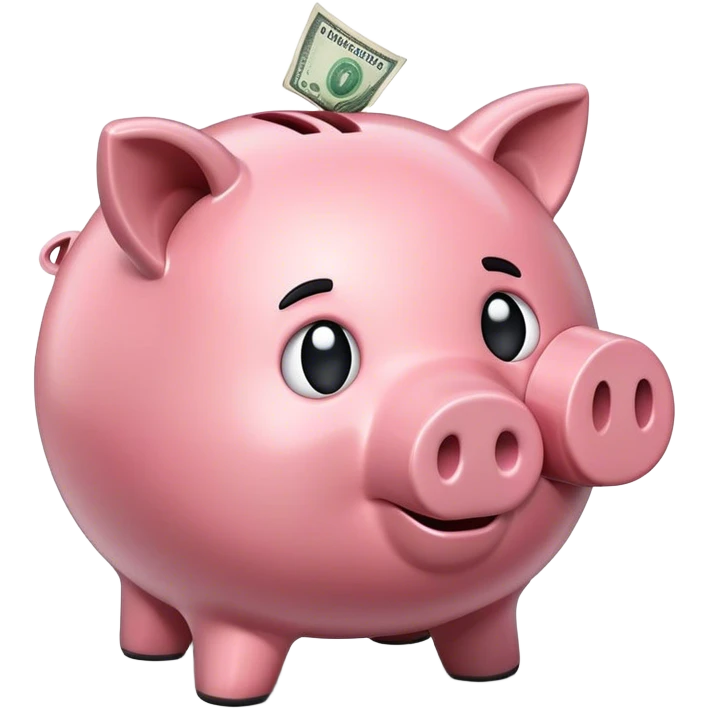 Broken piggy bank emoji