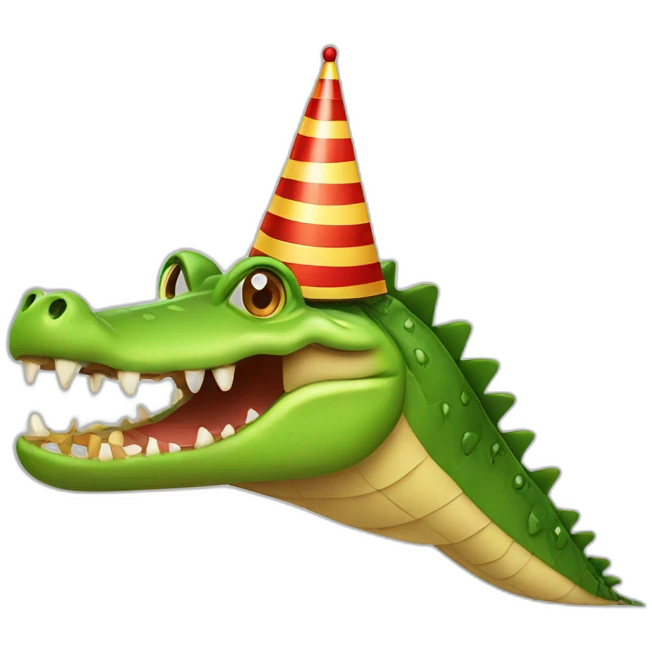 crocodile with party hat emoji