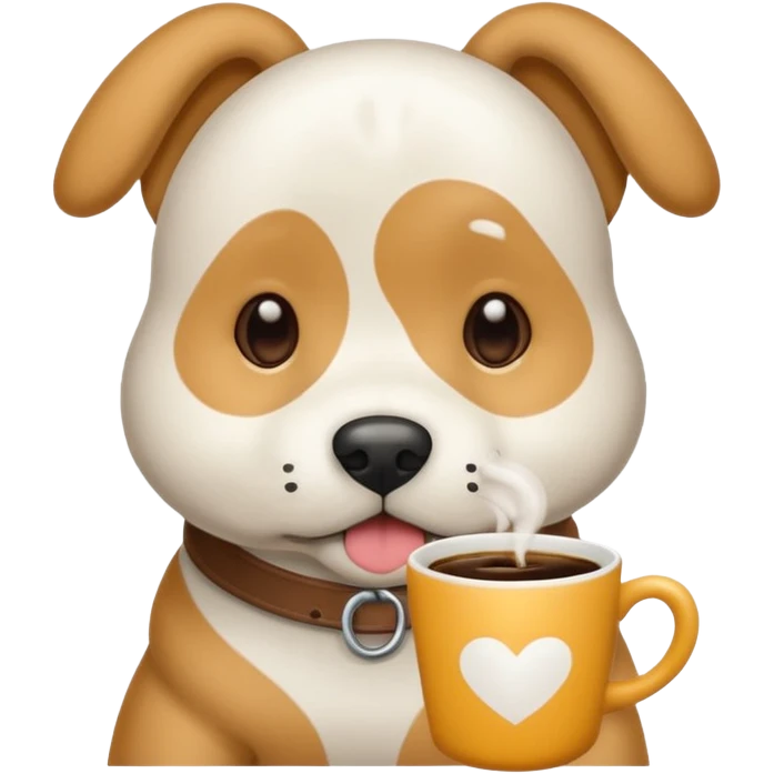 Perro blanco con manchas grandes cafés claro  emoji