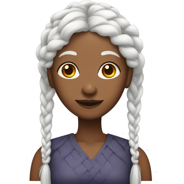 older black lady with long white braids emoji
