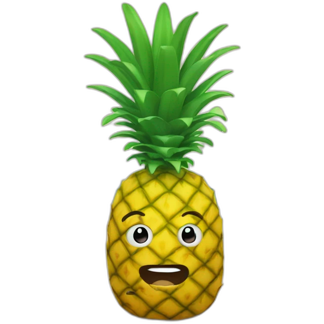 A pineapple man on a beach emoji