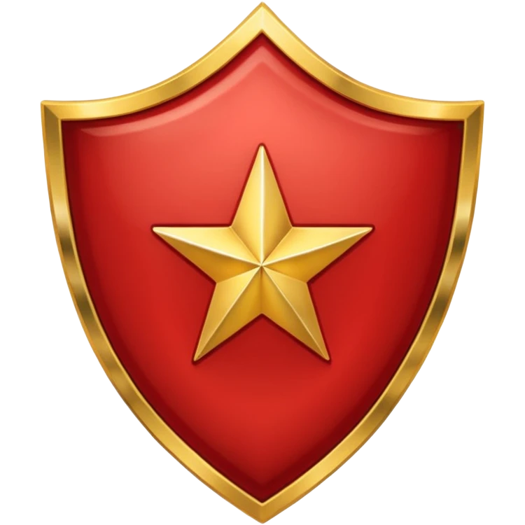 Crimson red shield with star emoji