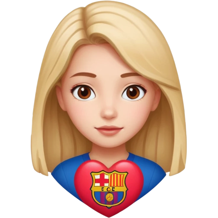 Girl with barcelona logo heart emoji