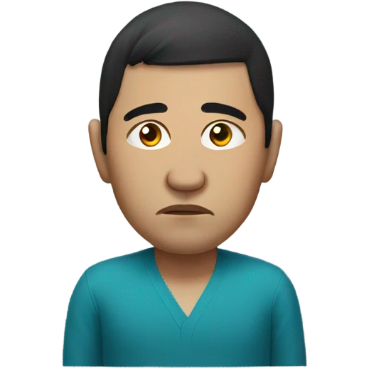 sad  Kazakh men photorealistic serious emoji