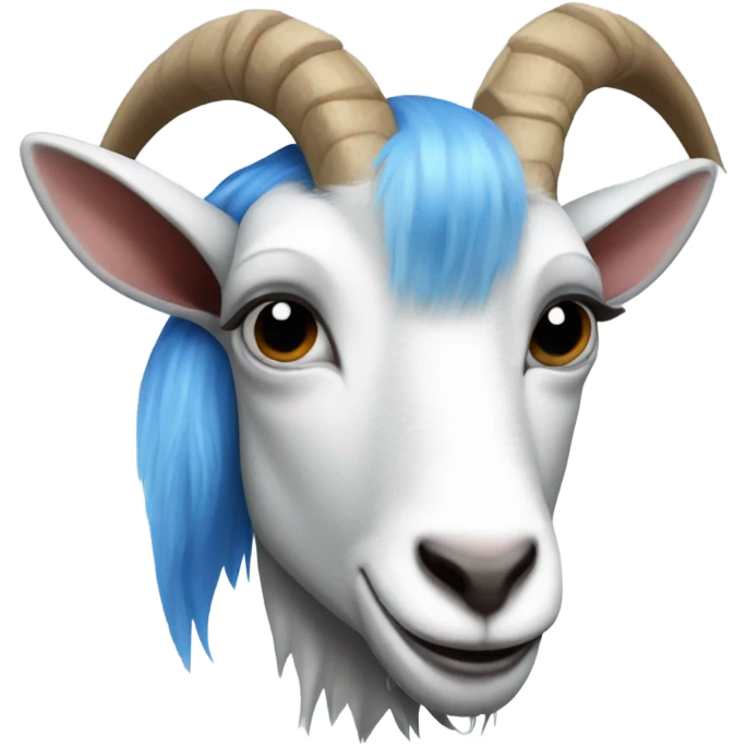 Goat with blue hair  emoji