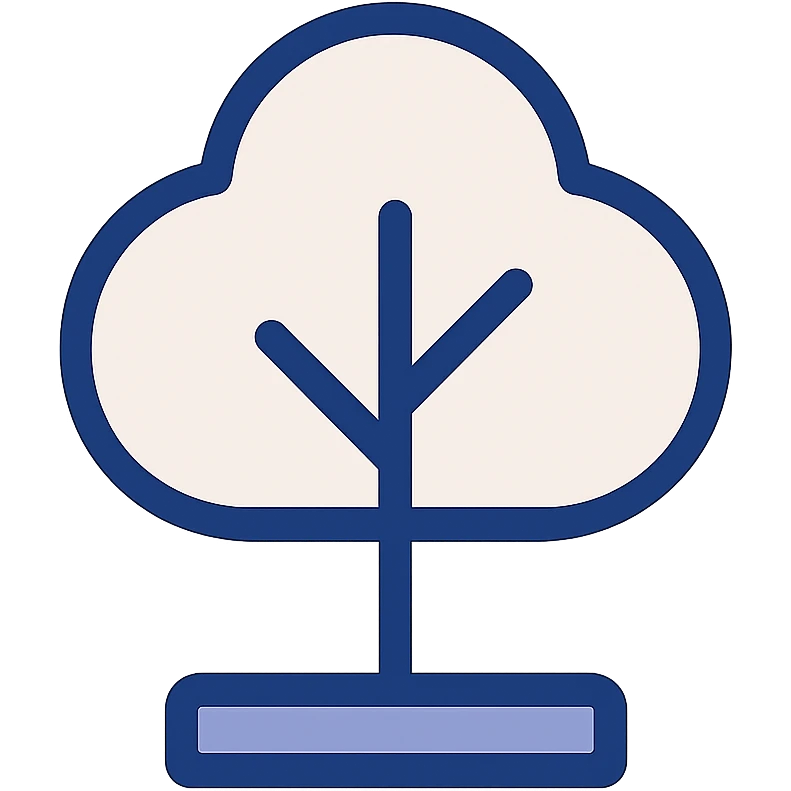 tree icon for a map, flat design, clean lines, minimalistic, strong contrast emoji
