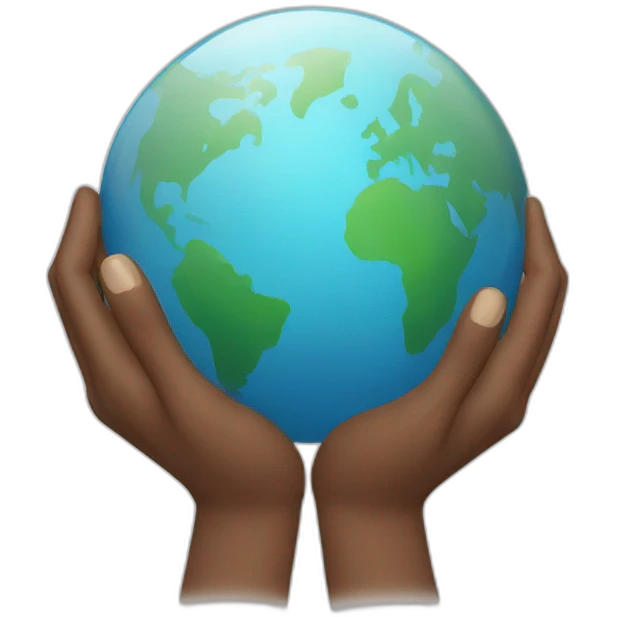 globe grabbed by 2 hands emoji
