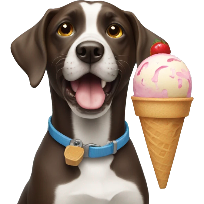 Dog with ice cream  emoji