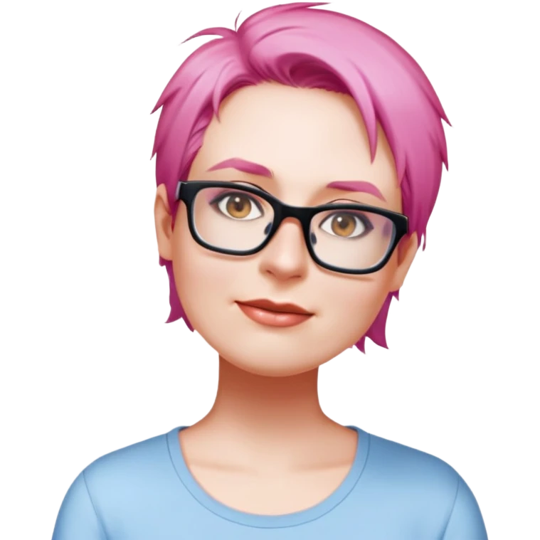 female, light blue shirt, short light-brown hair emoji