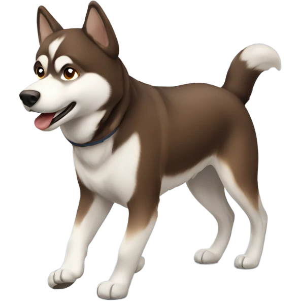 Brown husky walking  emoji