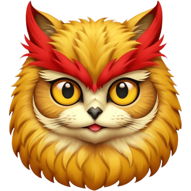 Buho gato defradado de amarillo y mR emoji