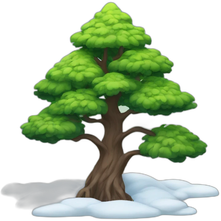 New Year tree in mountains emoji