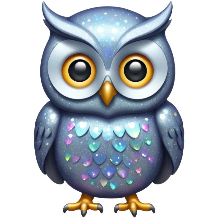 owl glitter gray emoji