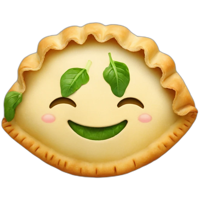 spinach empanada smiley face emoji