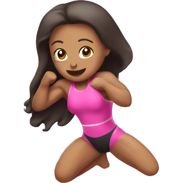 Girl wrestling in pink  emoji
