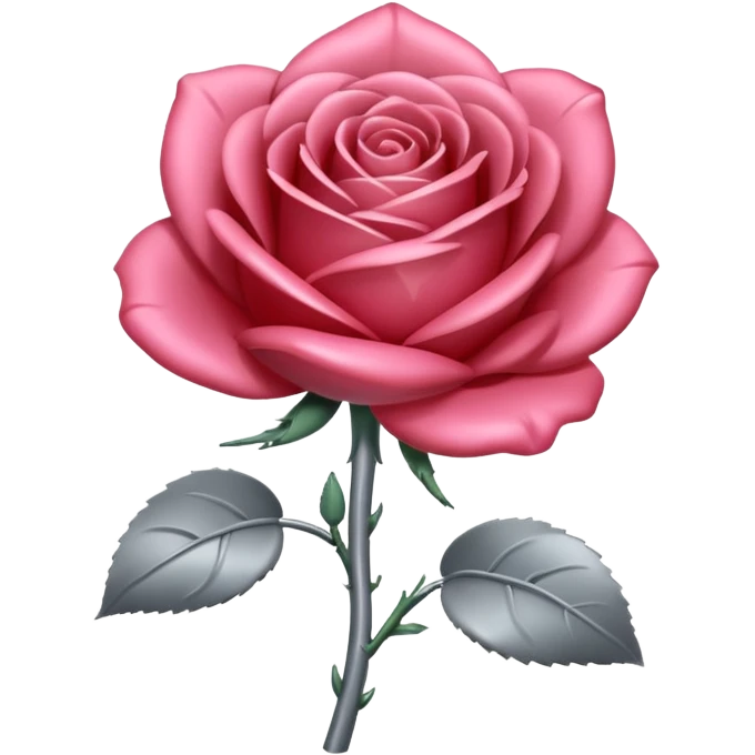 gray metal chrome rose, without green leaves, just flower emoji