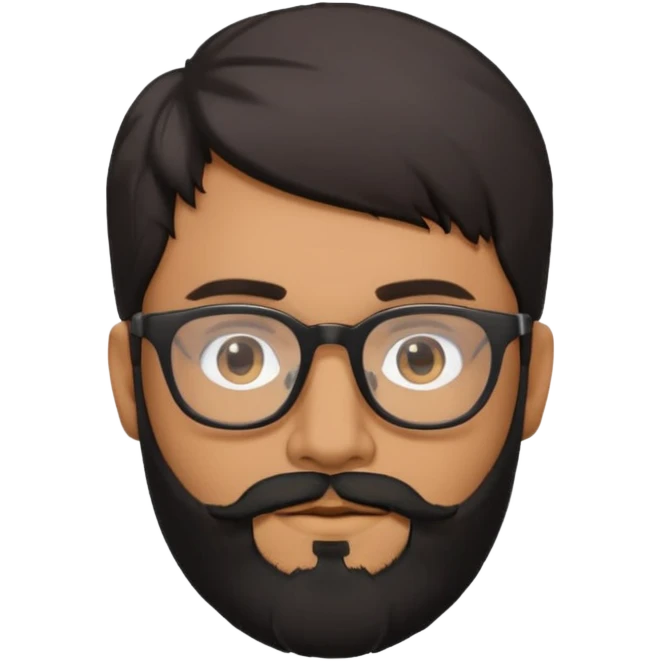 White Indian guy with glasses and a black beard emoji