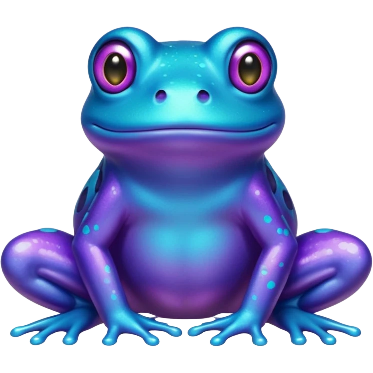 glitter purple and cian frog emoji