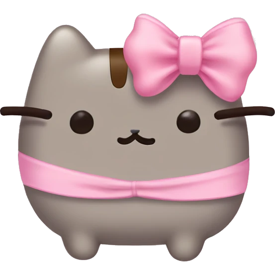 Pusheen pink bow emoji