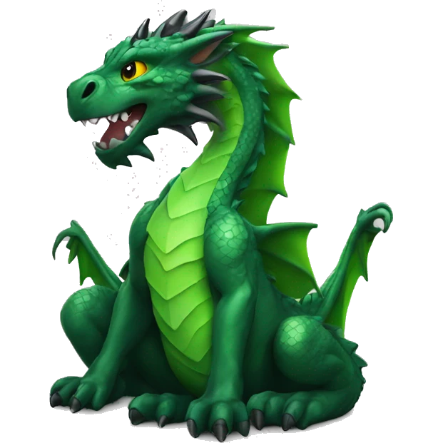 Green dragon with obsidian crystal emoji