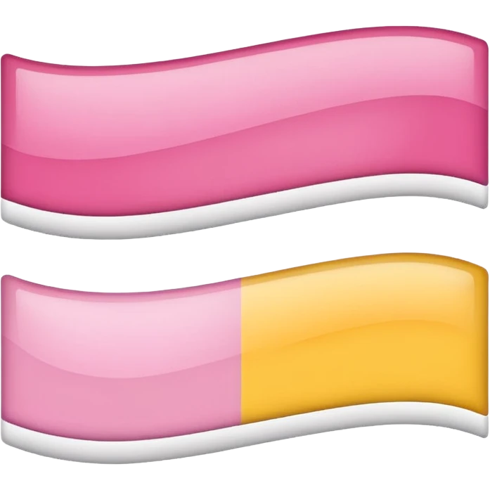 1/3rd Pink, 1/3rd white, 1/3rd yellow horizontal banner emoji