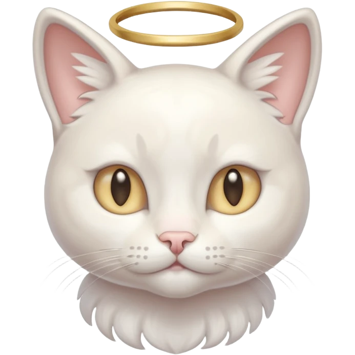 Pastel pale whitish shiny glossy angel cat emoji